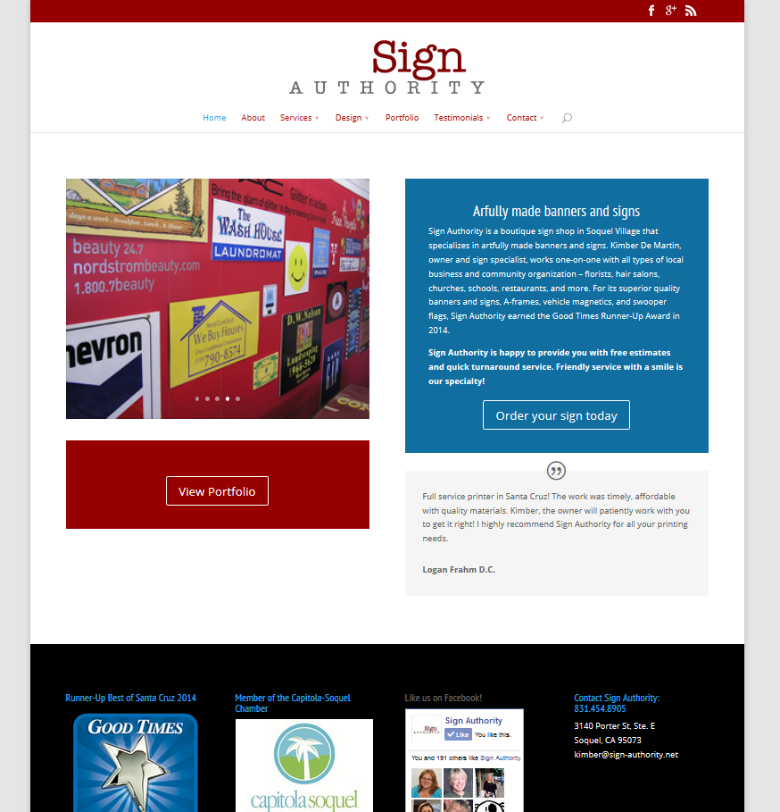AFTER - new logo and navigation, simplified layout focusing on calls to action